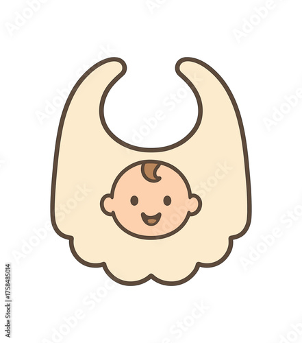 baby bib baby flat vector illustration style isolated on white background