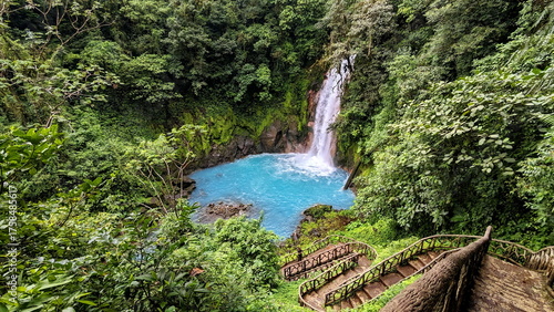 Rio Celeste Waterfall and pool in Tenorio Volcano National Park, Alajuela Province, Costa Rica