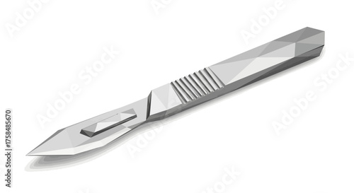 Low-poly Scalpel Illustration for Medical and Surgical Design