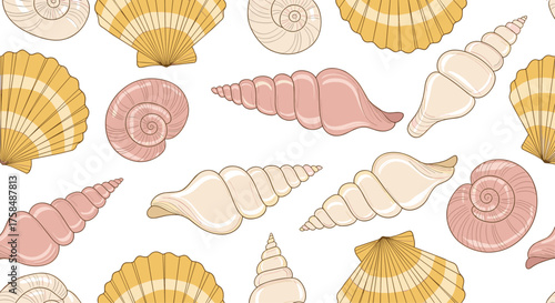 A delightful assortment of seashells in various shapes and colors.
