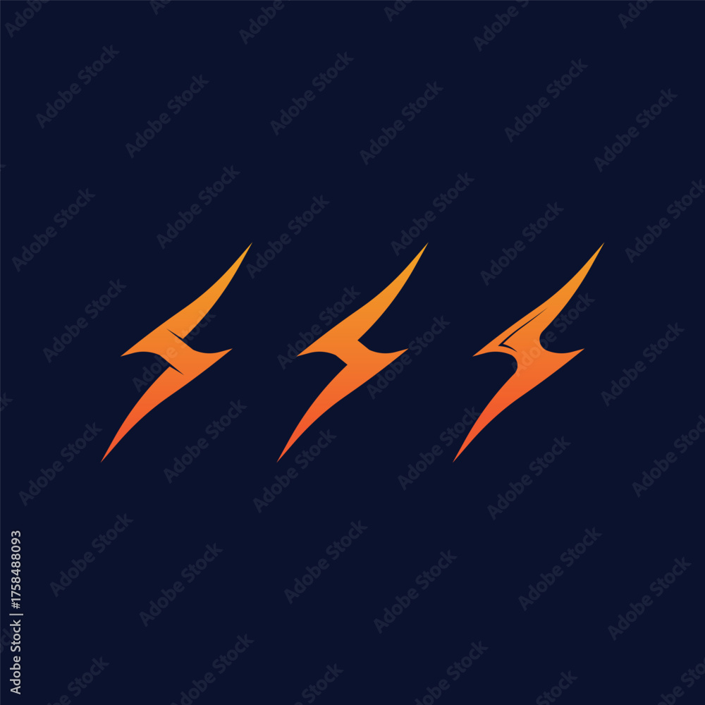 Fototapeta premium Dynamic Electric Flash Icon with Bolt Shape Representing Energy and Fast Movement