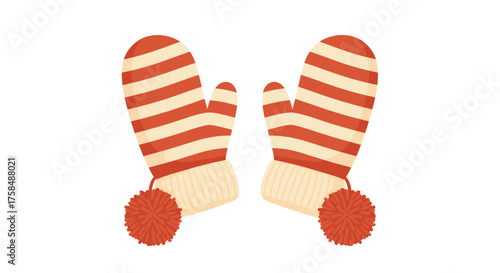  Cozy striped mittens for winter warmth and comfort.