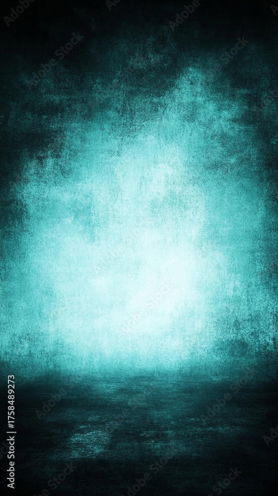 Obraz premium Abstract teal-blue-green gradient background with subtle grainy texture and dark tones, creating a sleek modern tech aesthetic perfect for banners, web design, or digital presentations. 