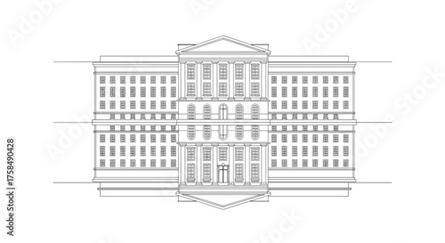 An architectural drawing of the U.S. Capitol building.
