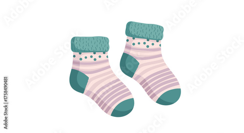 Cozy striped socks with decorative patterns for comfort.