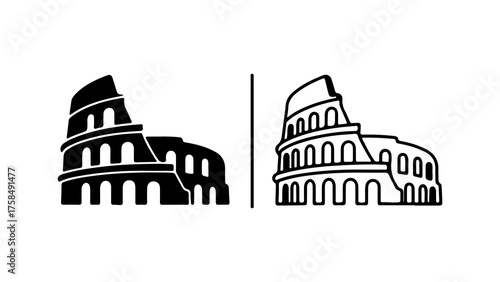 Colosseum icons with transparent background