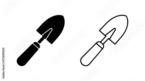 Gardening trowel icon with transparent background