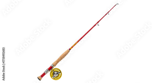 Tableau sur toile Isolated fishing rod, reel and handle, for catching sport fish for recreational