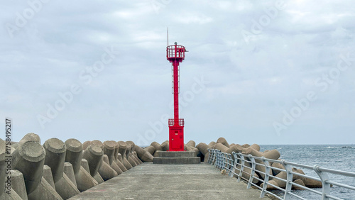 Konstfotografi Light pole built on a breakwater in Samjeong3-ri, Guryongpo, Pohang, South Korea