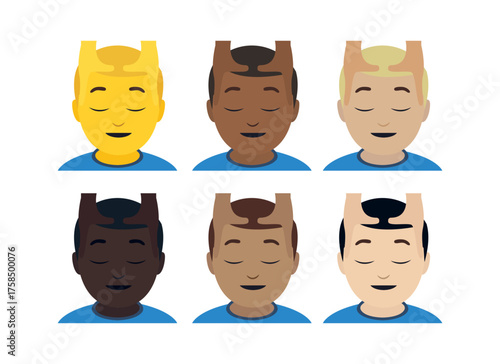 head massage man getting a massage relax spa face head emoji symbol sign icon vector illustration isolated flat