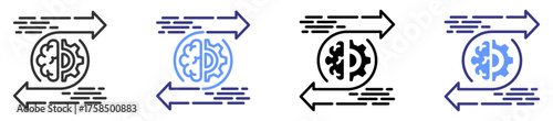 decision intelligence icon set multiple style