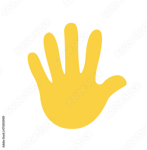 raised hand high five fingers spread hands emoji symbol sign icon vector illustration isolated flat stop