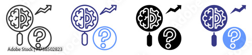 predictive analytics icon set multiple style