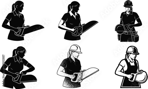 Chainsaw, safety gear, helmet, protective clothing, power tools, cutting, forestry, manual labor, operator, equipment, worker, saw, industrial, lumberjack, technique, construction, danger, 