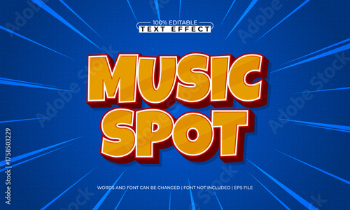 music spot editable text effect
