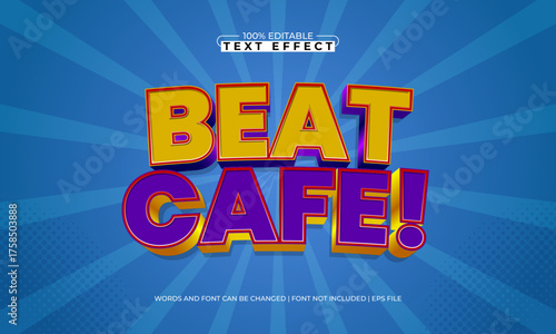beat cafe editable text effect