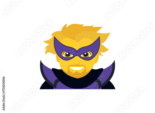 supervillain villain hero costume masked person emoji symbol sign icon vector illustration isolated flat man men male