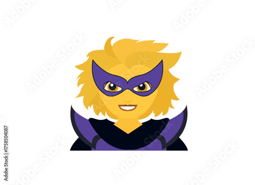 supervillain villain hero costume masked person emoji symbol sign icon vector illustration isolated flat woman women female