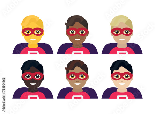 superhero man men male super hero mask masked vigilante emoji symbol sign icon vector illustration isolated flat