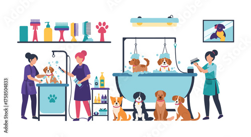 Professional grooming services for pampered pets offering a spa-like experience.