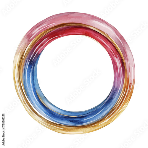watercolor vector of Mood Ring, isolated on a white background.