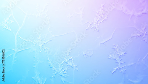 Frosty Ice Crystal Patterns on a Soft Blue and Purple Gradient abstract isolated on a transparent background