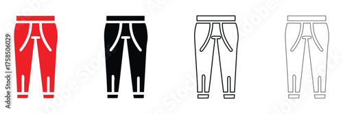 sports leggings vector icon, sport legging yoga pants icon vector, silhouette and line art