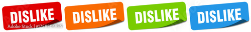 dislike sticker. dislike sticker set on white background