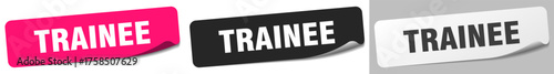trainee sticker. trainee sticker set on white background