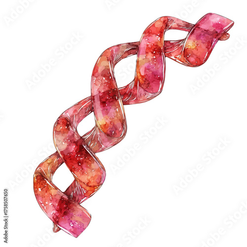 Minimalist Helix Stud, watercolor clipart vector, isolated on a white background.