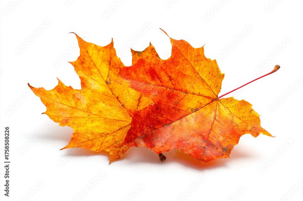 Fototapeta premium Autumn maple leaves isolated on white background