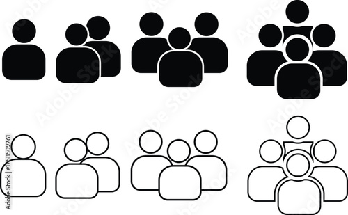 Black silhouette crowd of diverse people symbolizing unity collaboration and human connection in corporate and social contexts