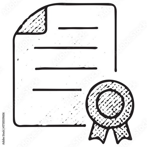 Hand-Drawn Document Icon for Business Certification
