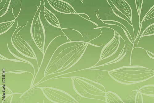 Elegant Gradient Green Backdrop Design With White Floral Outline Pattern