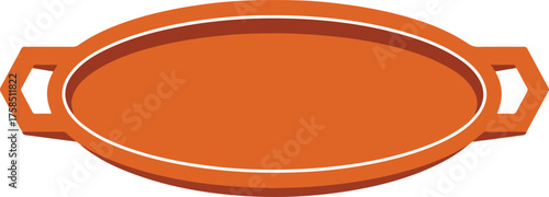 Orange oval serving platter with handles, ideal for presenting and serving appetizers, desserts, or entrees at catering events or home gatherings.