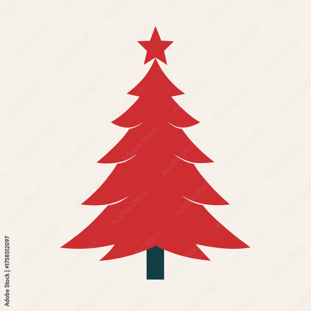 Obraz premium red christmas tree