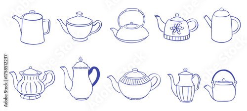 Teatop hand drawn illustration collection set