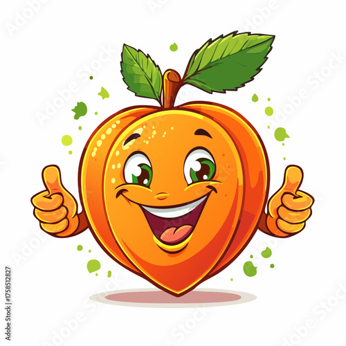 Lustige Aprikose Daumen hoch