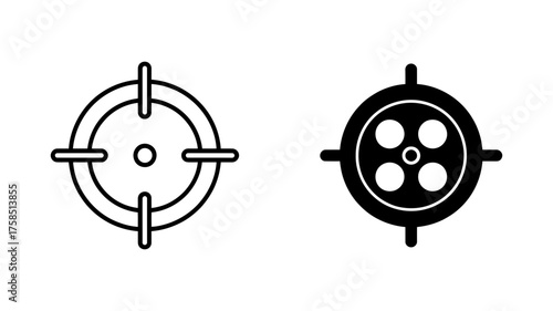 Vector art of target icon set symbol of aim, goal, focus, accuracy, precision, bullseye, and marksmanship concept