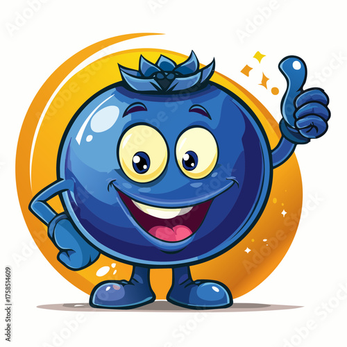 Lustige Blaubeere Daumen hoch