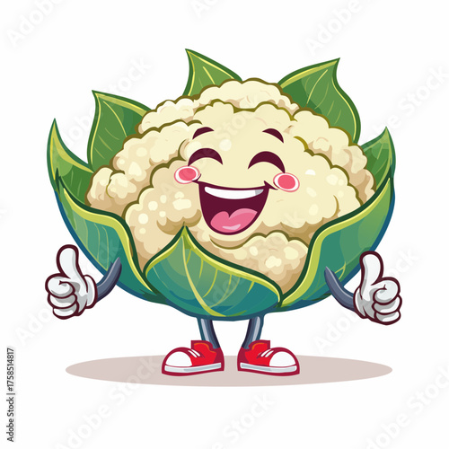 Lustiger Blumenkohl Daumen hoch
