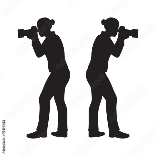 Silhouette of a Photographer Taking a Picture Capturing Moments Through the Lens