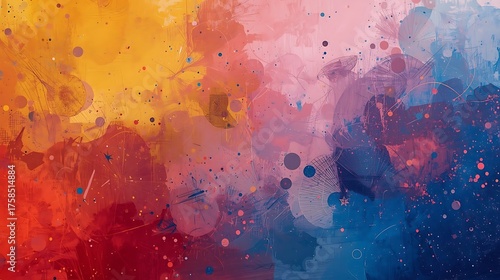 Abstract Vivid Watercolor Splatter Paint Texture Background Explosion of Colors