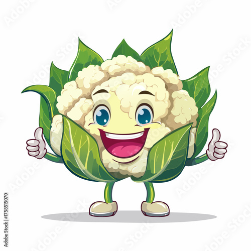Lustiger Blumenkohl Daumen hoch