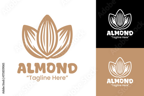 Almond Logo Premium Nature-Inspired Nut Identity