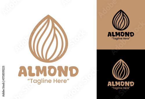 Almond Logo Modern Eco-Friendly Food Brand Design