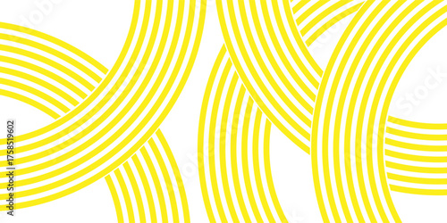 Doodle banner with yellow ramen pattern on white background. Wave abstract pattern.