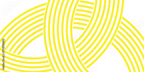 Doodle banner with yellow ramen pattern on white background. Wave abstract pattern.