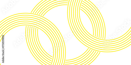Doodle banner with yellow ramen pattern on white background. Wave abstract pattern.