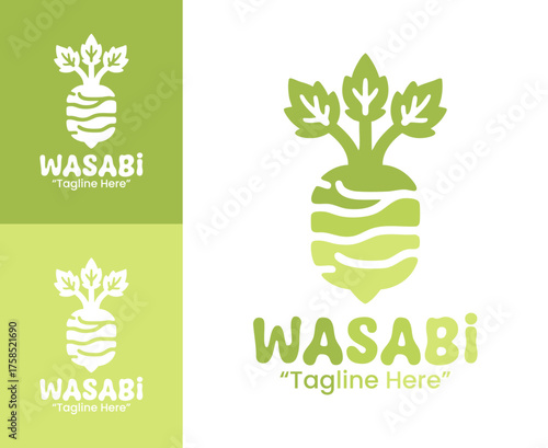 Wasabi Logo Minimal Japanese Food Symbol